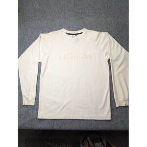 Harley-Davidson Sweater Mens Large Cream Embroidered Pullover Long Sleeve Logo